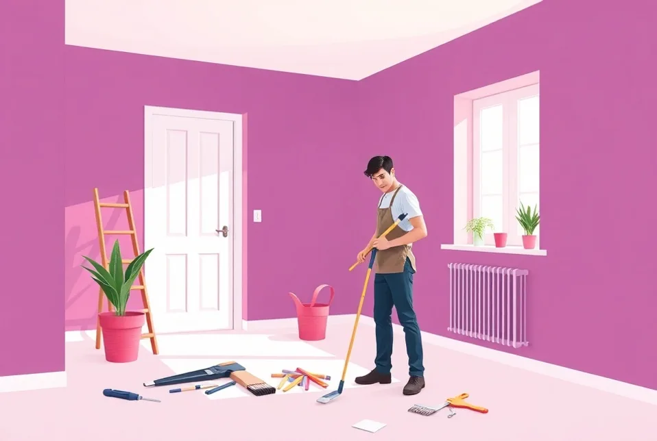 Intérieur rénové après travaux de peinture à Grigny-sur-Rhône